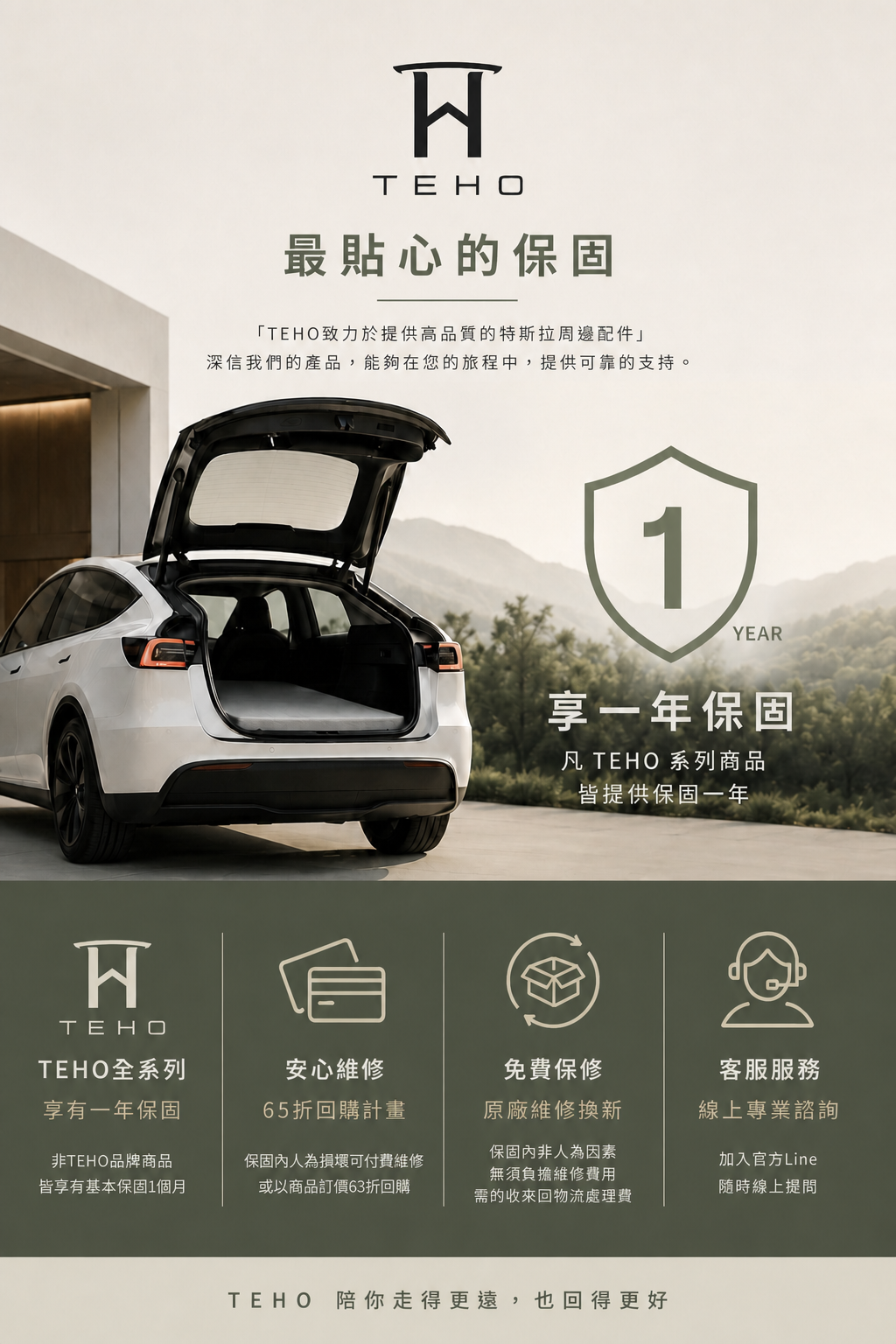 TEHO 特斯拉 Model Y 專用車宿床墊